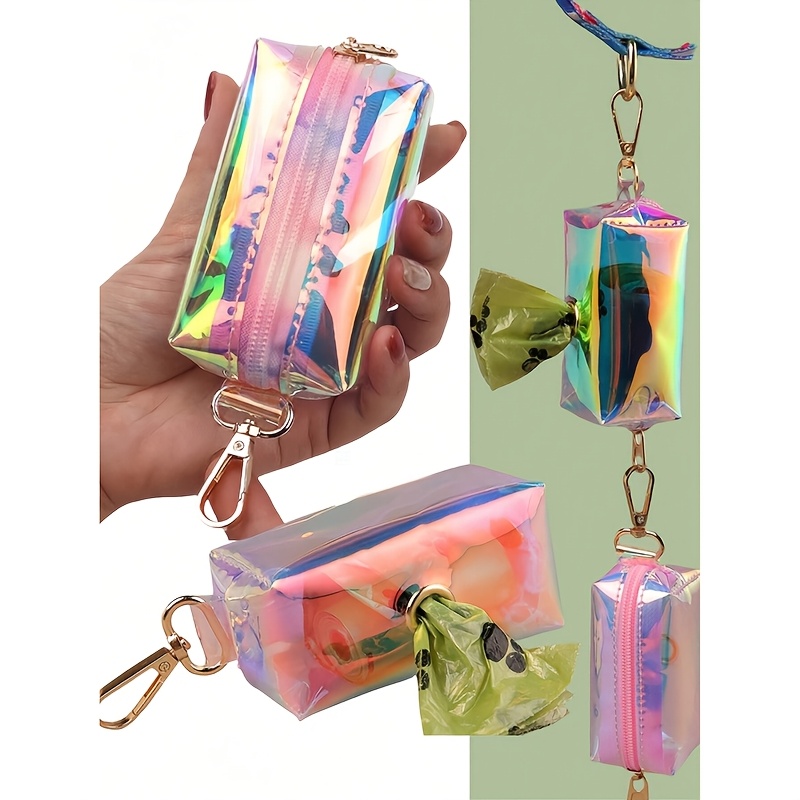 Poop Bag Dispenser - 1pc Holographic Reflective Dog Poop Bag