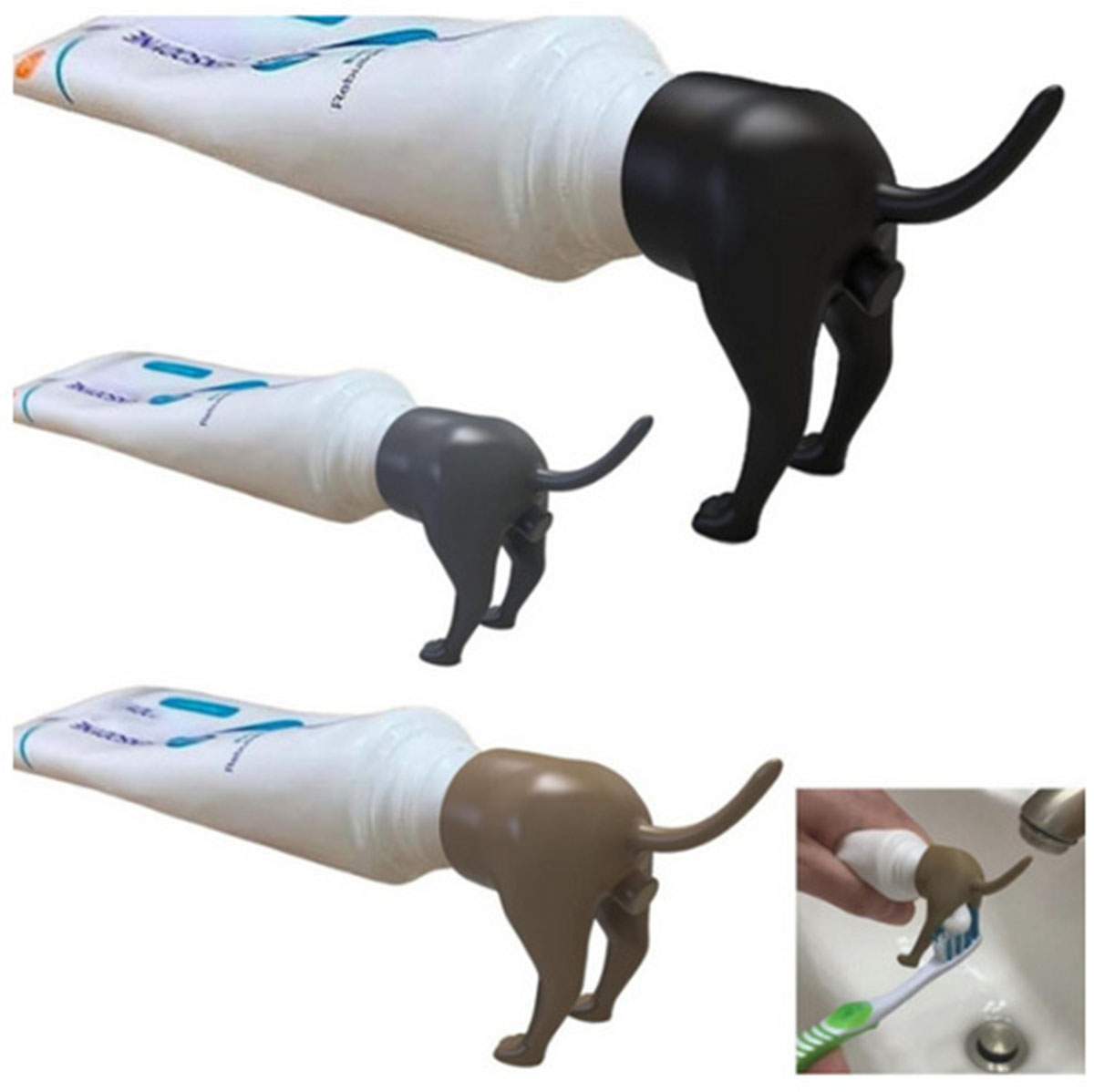 Funny Pooping Dog Butt Toothpa - Poop Bag Dispenser recension och pris