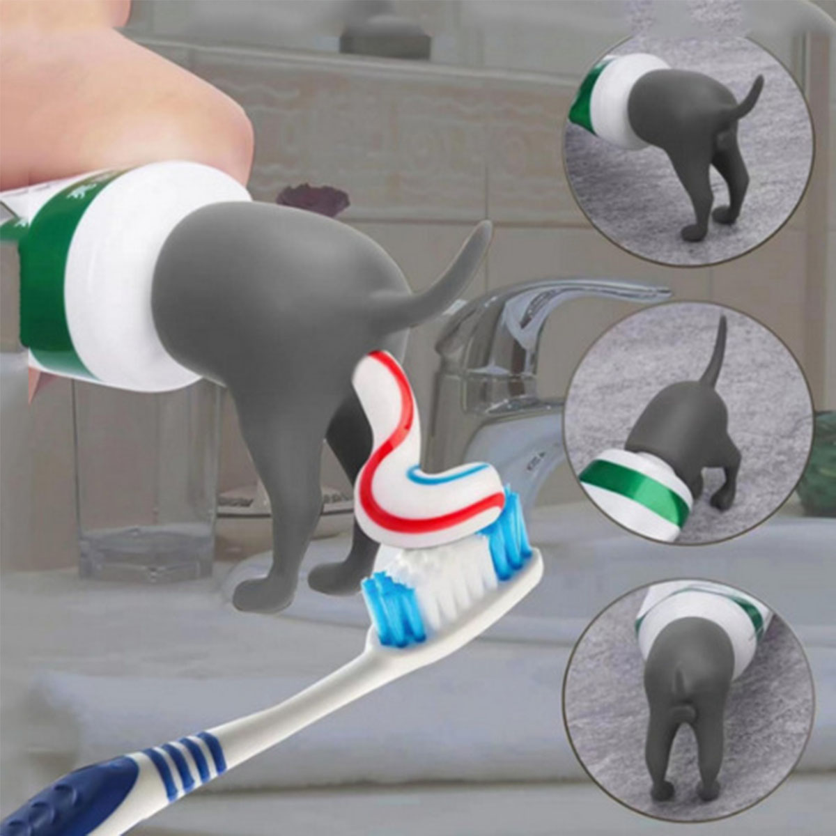 Funny Pooping Dog Butt Toothpa - Poop Bag Dispenser recension och pris